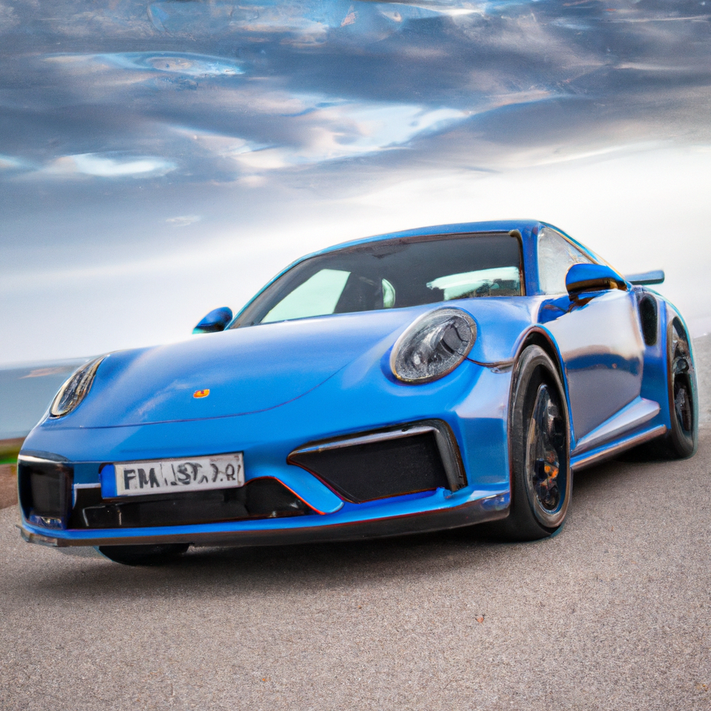 Porsche 911 Turbo S 2023 azul metálico na serra
